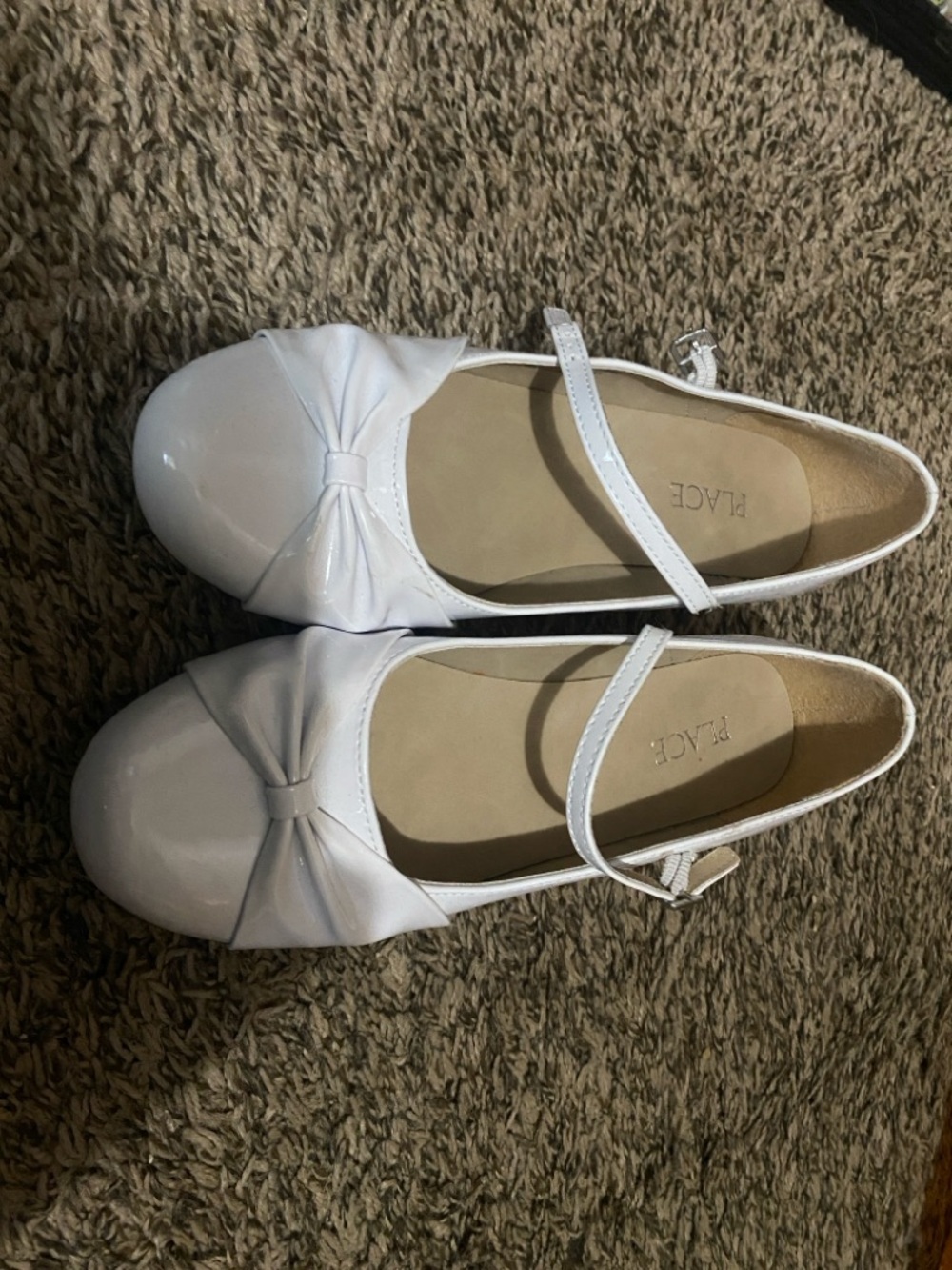 Place White Patent Bow Mary Jane Flats